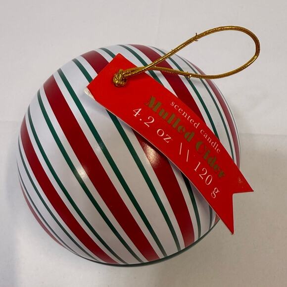 Ornament Candle Festive Striped Holiday Mulled Cider - Picture 4 of 10